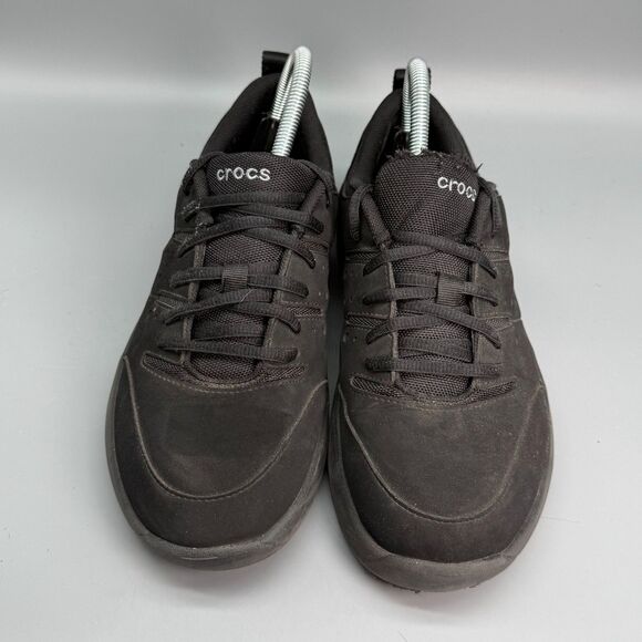 Crocs On the Clock Men\'s 8 Triple Black Nubuk Lace-Up Breathable Work Sneakers main image 8